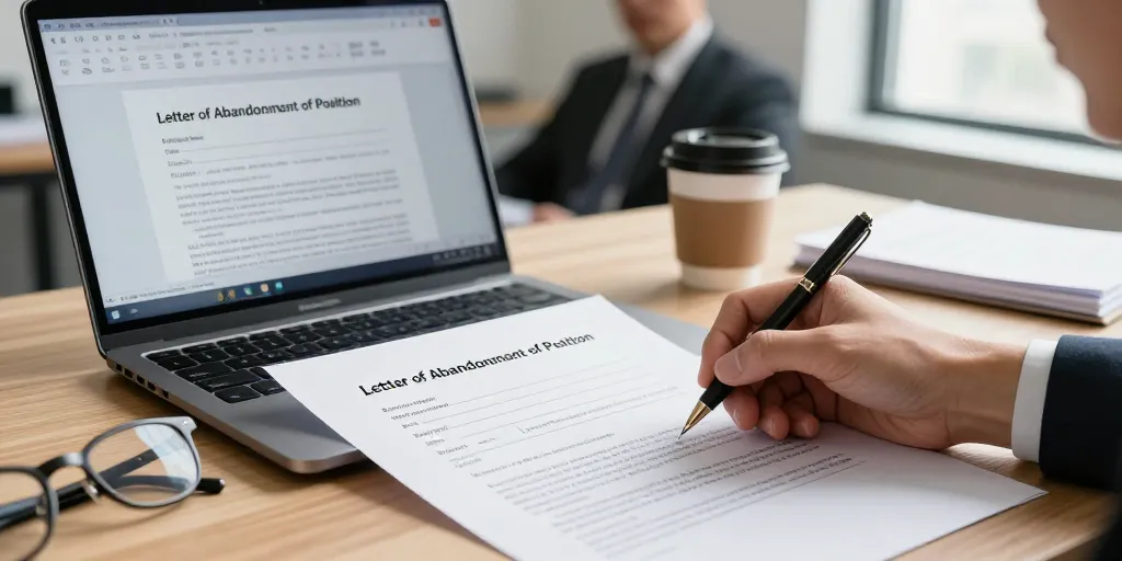 Modèle lettre abandon de poste : le Word prêt à personnaliser ?